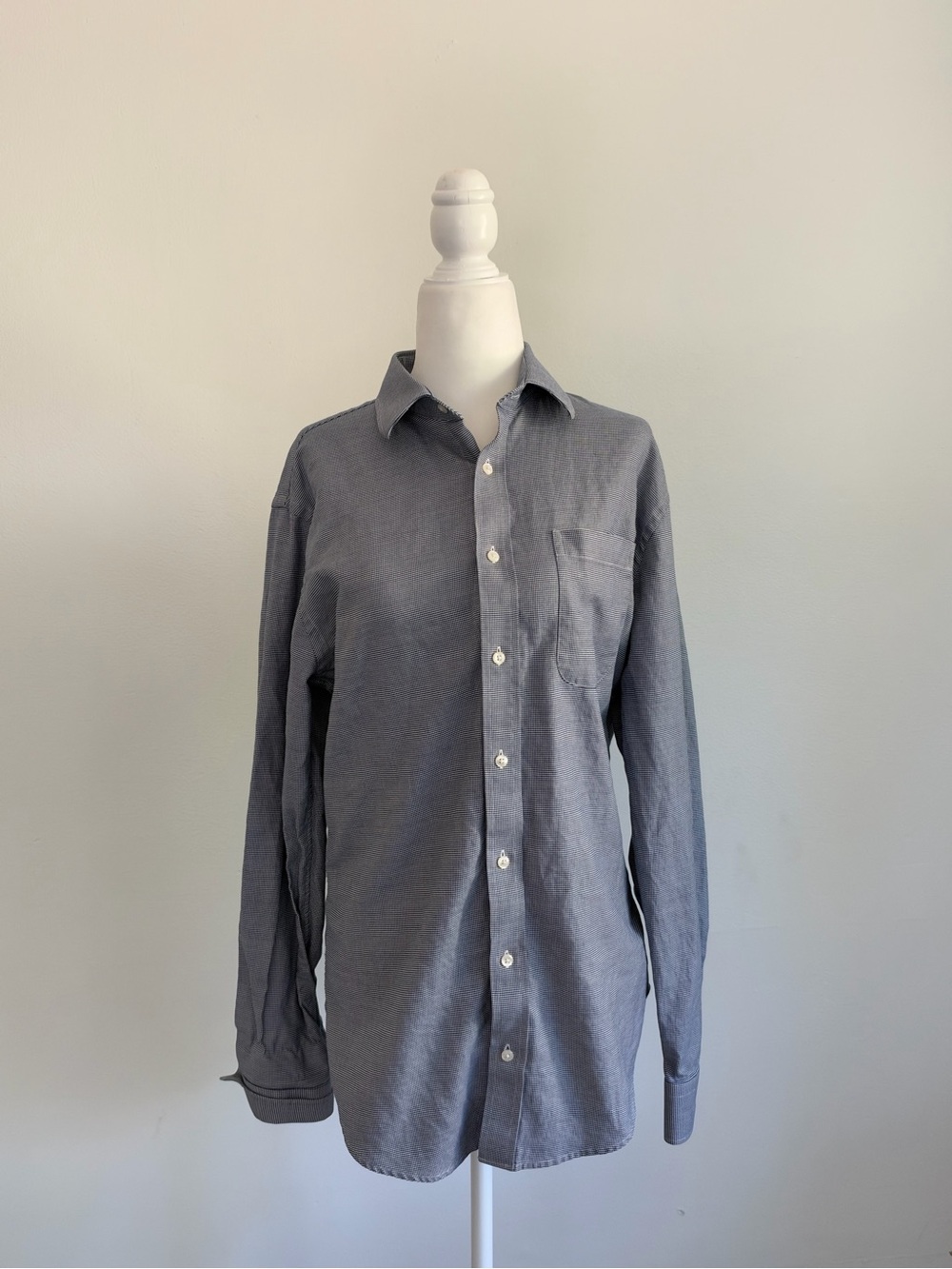 Nordstrom Men’s Shop Trim Fit Micro Check Shirt 15 34/35